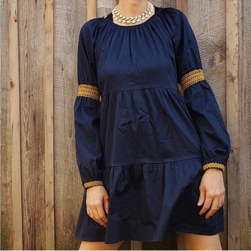 Elizabeth and James Tiered Boho Peasant Mini Dress